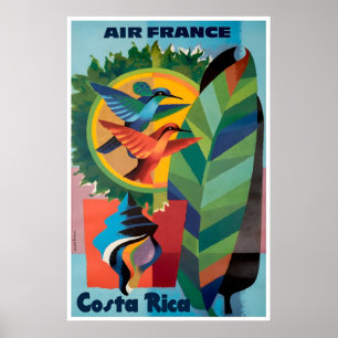 Poster Cartaz da Costa Rica Arte de Viagem Pássaro Costar