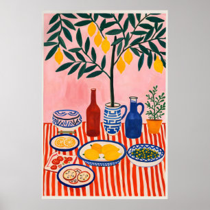 Poster Cartaz da Cozinha da Árvore de Limão, Mediterrâneo