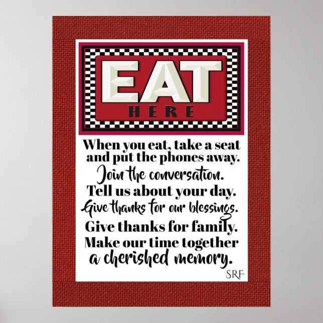 Poster Cartaz da Cozinha da Família 4 (Frente)