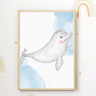 Poster Cartaz da Creche de Golfinhos Animais Marinhos Cri