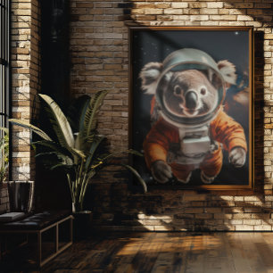 Poster Cartaz da Creche Espacial do Astronauta Koala