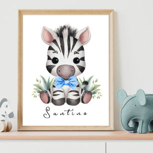 Poster Cartaz da Creche Safari de Zebras – Arte de Parede