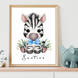 Poster Cartaz da Creche Safari Zebra – Arte para Parede d