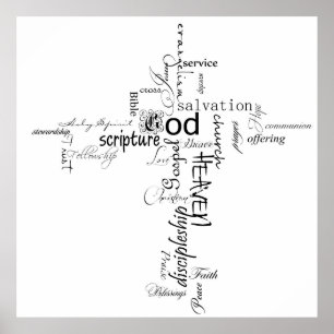 Poster cartaz da cruz cristã