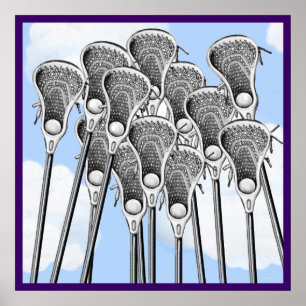 Poster Cartaz da Equipe de Lacrosse