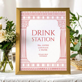 Poster Cartaz da Estação de Bebidas para a festa da deusa
