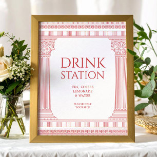 Poster Cartaz da Estação de Bebidas para a festa da deusa