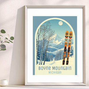 Poster Cartaz da estação de esqui Boyne Mountain Michigan