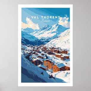 Poster Cartaz da Estação de Esqui dos Alpes Franceses 1