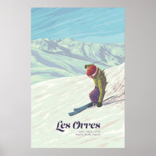 Poster Cartaz da Estação de Esqui Les Orres França