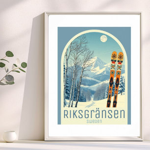 Poster Cartaz da estação de esqui Riksgränsen Suécia