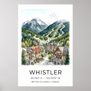 Poster Cartaz da Estação de Esqui Whistler Paisagem Alpin