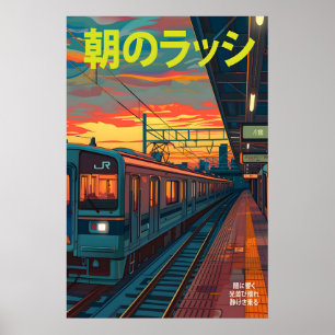 Poster Cartaz da Estação de Trem de Tóquio Amanhecer Agit
