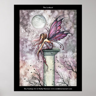 Poster Cartaz da Fada Gótica Rosa Roxo por Molly Harrison