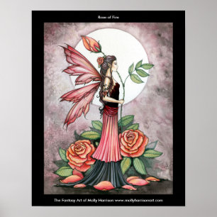 Pôster Cartaz da Fada Rosa de Fogo por Molly Harrison