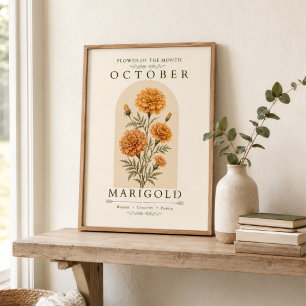 Poster Cartaz da Flor de Nascimento do Calêndula de Outub