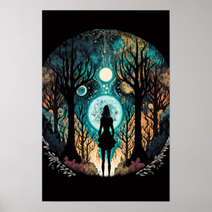 Poster Cartaz da Floresta Mandala Psicodélica   Trippy 5