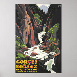 Poster Cartaz da França Arte Francesa Les Houches Gorges