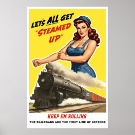 Poster cartaz da Frente Interna da Ferrovia da II Guerra