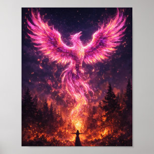 Poster Cartaz da Fúcsia Fênix Ressurgindo