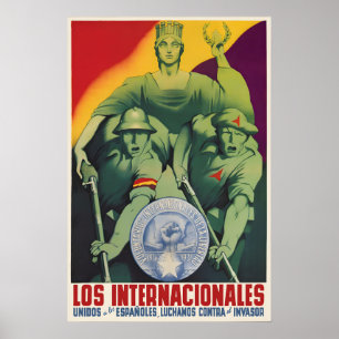 Poster Cartaz da Guerra Civil Espanhola Brigadas Internac