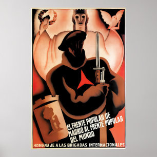 Poster Cartaz da Guerra Civil Espanhola Brigadas Internac