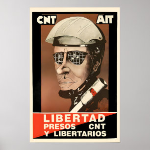 Poster Cartaz da Guerra Civil Espanhola CNT AIT Arte Prop
