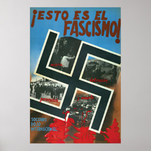 Poster Cartaz da Guerra Civil Espanhola Fascismo é miséri