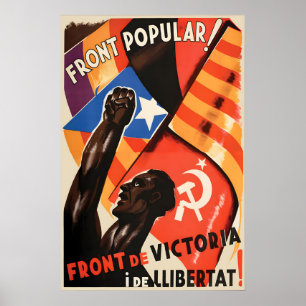 Poster Cartaz da Guerra Civil Espanhola Frente Popular. F