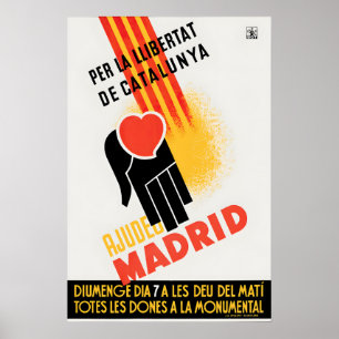 Poster Cartaz da Guerra Civil Espanhola Liberdade para a