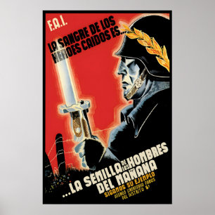 Poster Cartaz da Guerra Civil Espanhola O sangue dos caíd