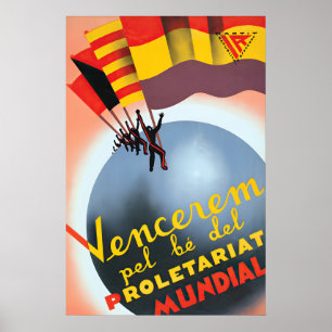 Poster Cartaz da Guerra Civil Espanhola Vamos vencer por