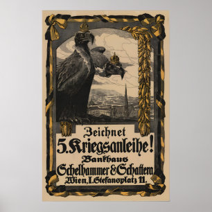 Poster Cartaz da I Guerra Mundial Áustria Hungria Imperia