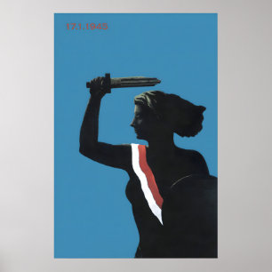 Poster Cartaz da II Guerra Mundial Polónia Libertação de