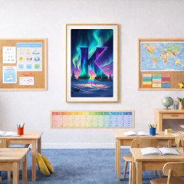 Pôster Cartaz da Letra K da Aurora | Arte das Luzes do No