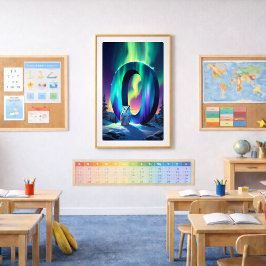 Pôster Cartaz da letra O da Aurora | Arte das Luzes do No