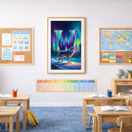 Pôster Cartaz da letra W da Aurora | Arte das Luzes do No