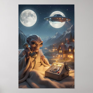 Poster Cartaz da Linha Direta de Alien ao Luar na Montanh