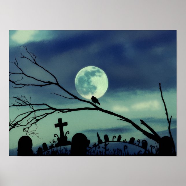 Pôster Cartaz da Lua Cheia Cemitério Escuridão Doce (Frente)