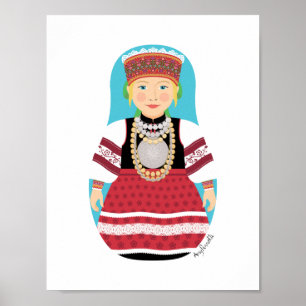 Poster Cartaz da Matryoshka Estoniana, Seto