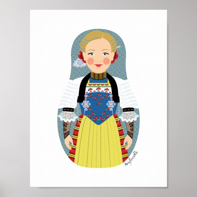 Poster Cartaz da Matryoshka Suíça (Frente)