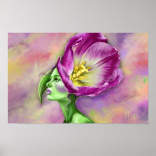 Poster Cartaz da Mulher Tulipa