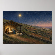 Cartaz da Natividade do Estábulo da Noite Santa