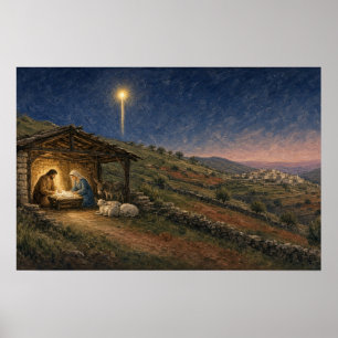 Poster Cartaz da Natividade do Estábulo da Noite Santa