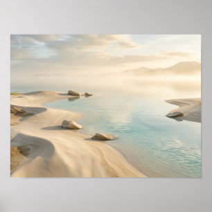Poster Cartaz da Natureza da Paisagem Serena de Areia e Á