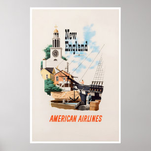 Poster Cartaz da Nova Inglaterra Bern Hill Arte Viagem Am