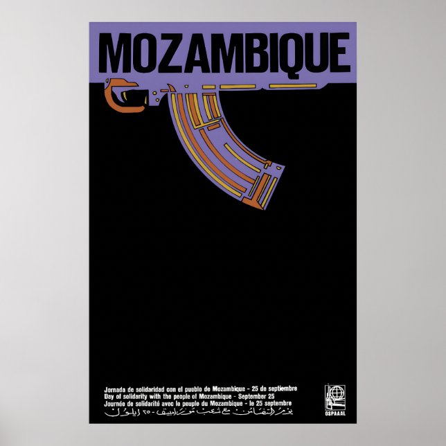 Poster Cartaz da OSPAAAL Dia de Solidariedade com Moçambi (Frente)