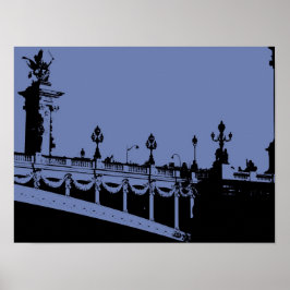 Pôster Cartaz da Ponte Parisiense Azul