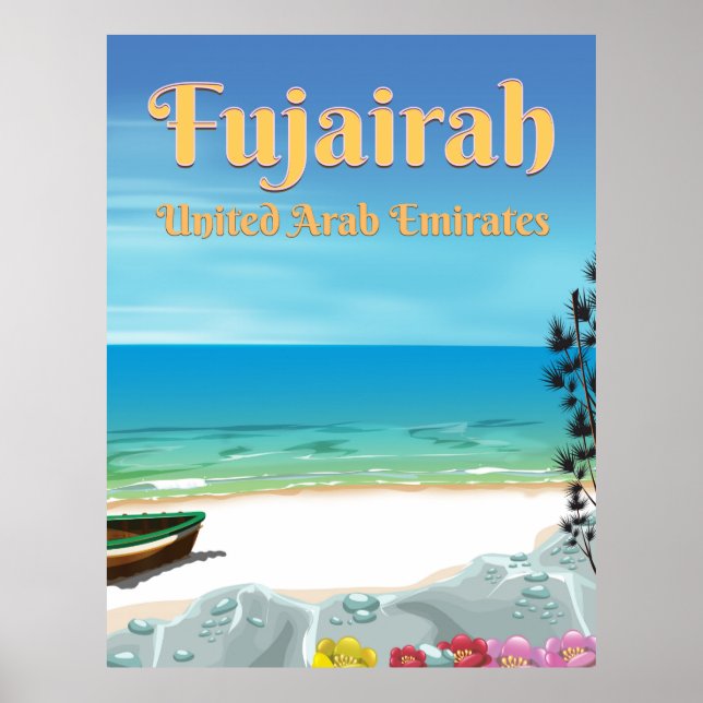 Poster cartaz da praia de Fujairah Emirados Árabes Unidos (Frente)