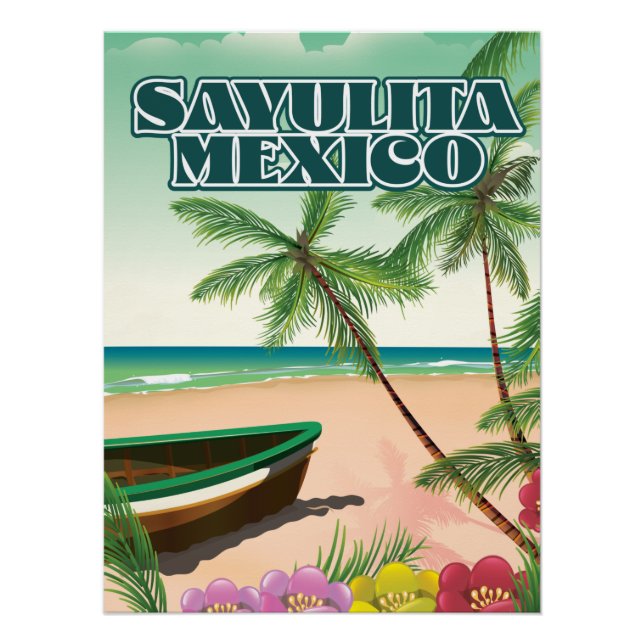 Pôster Cartaz da praia de Sayulita México (Frente)